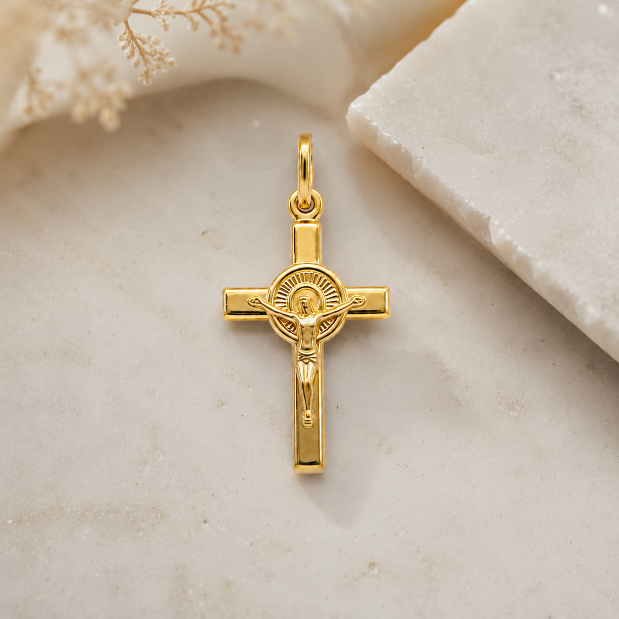 Pingente Cruz Crucifixo Banhado a Ouro 18k