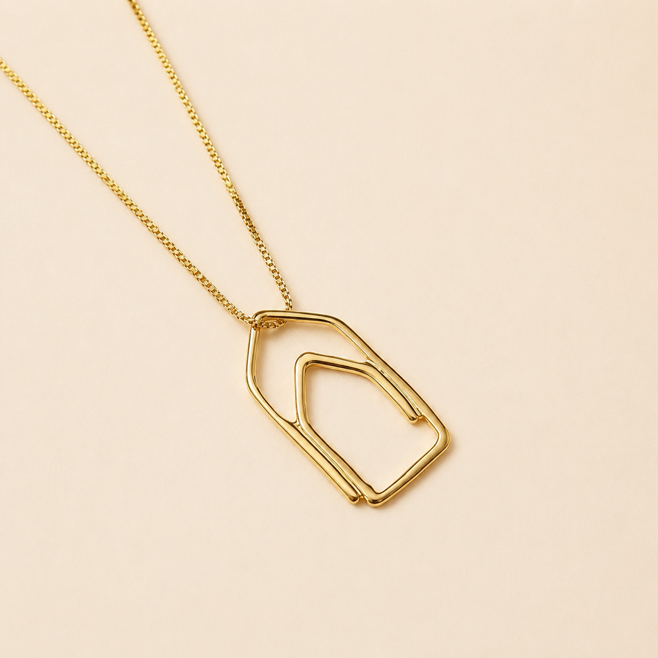 Colar Clips Banhado a Ouro 18k - 40 cm + 4 cm (Alongador)