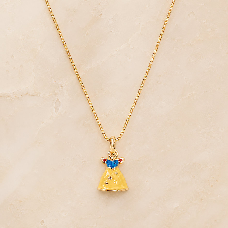 Colar Infantil Branca de Neve Banhado a ouro 18k - 34 cm + 3 cm (Alongador)
