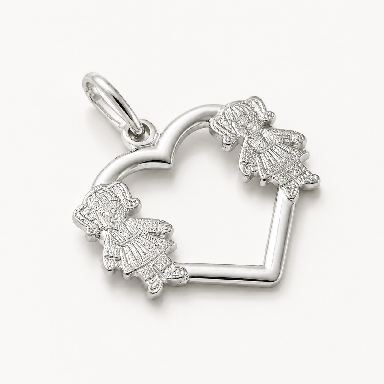 Pingente 2 Meninas Prata 925 - 1,7 cm