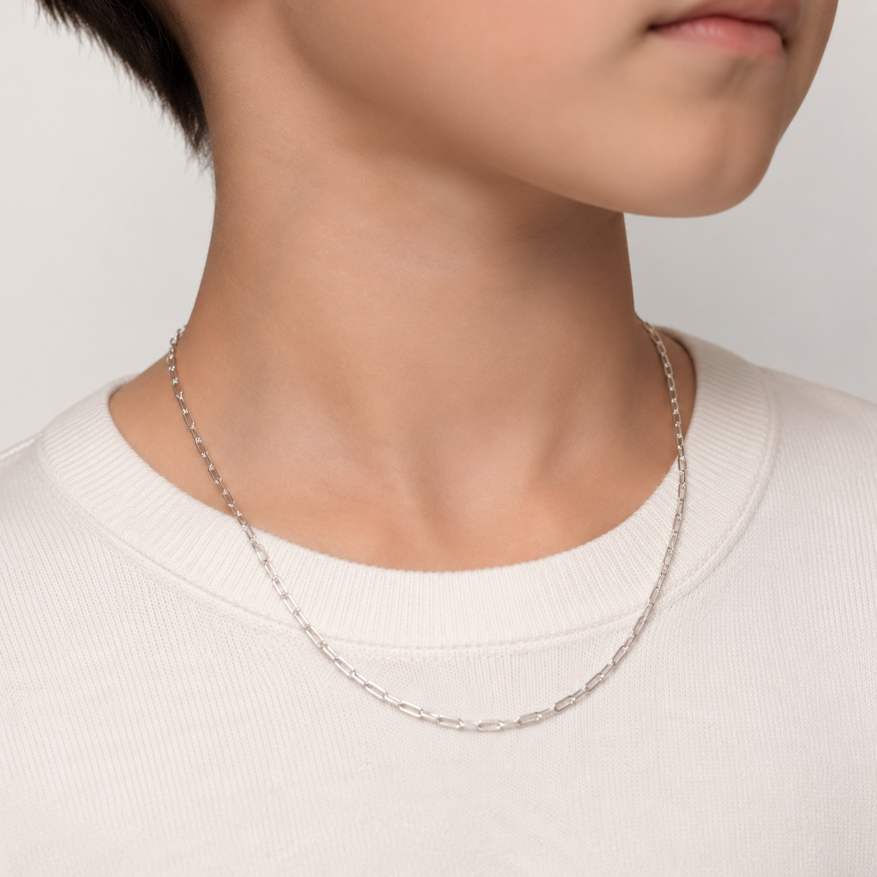 Corrente Infantil Masculina Estilo Cartier Prata 925 - 45 cm