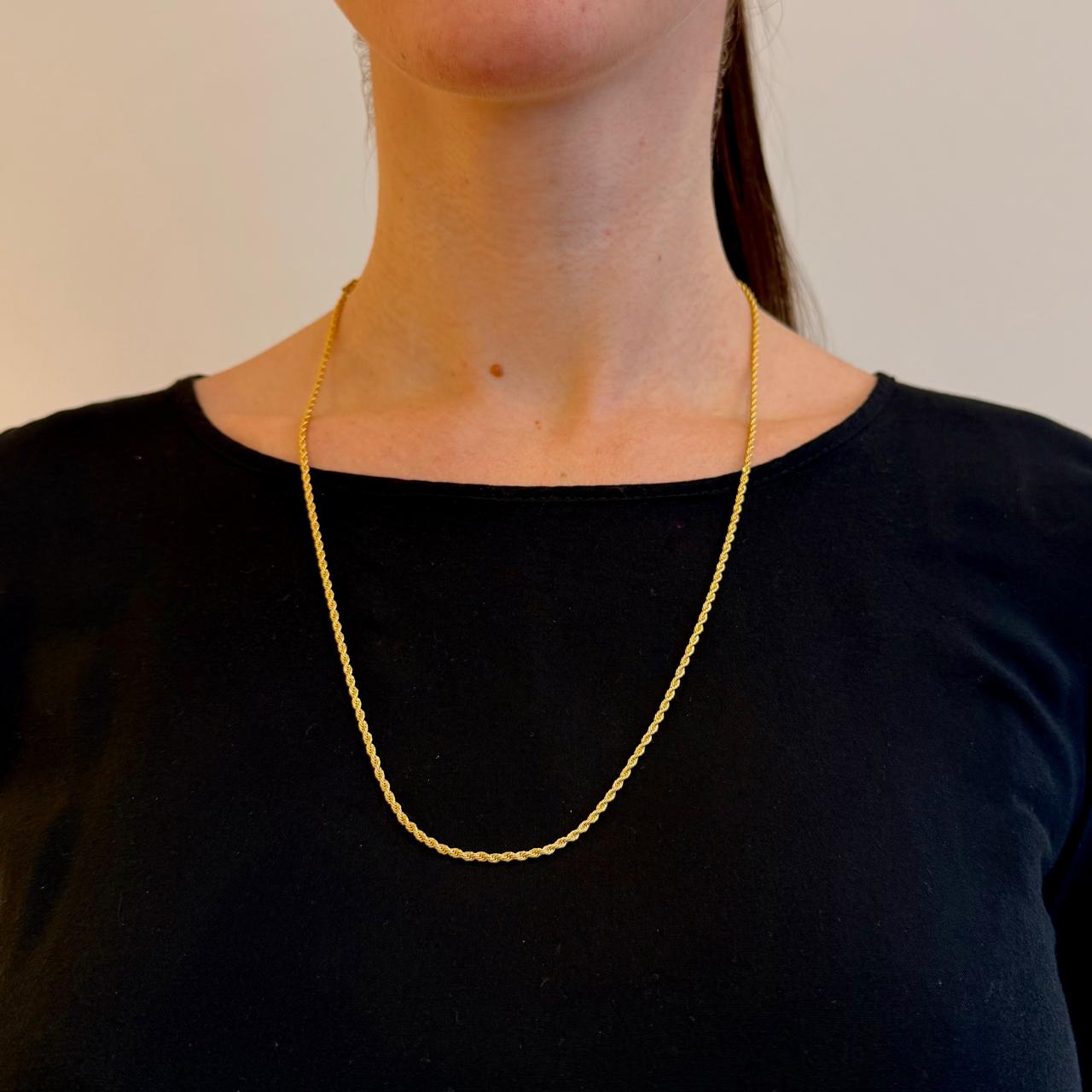 Corrente Cordão Baiano Banhada a Ouro 18K - 60cm