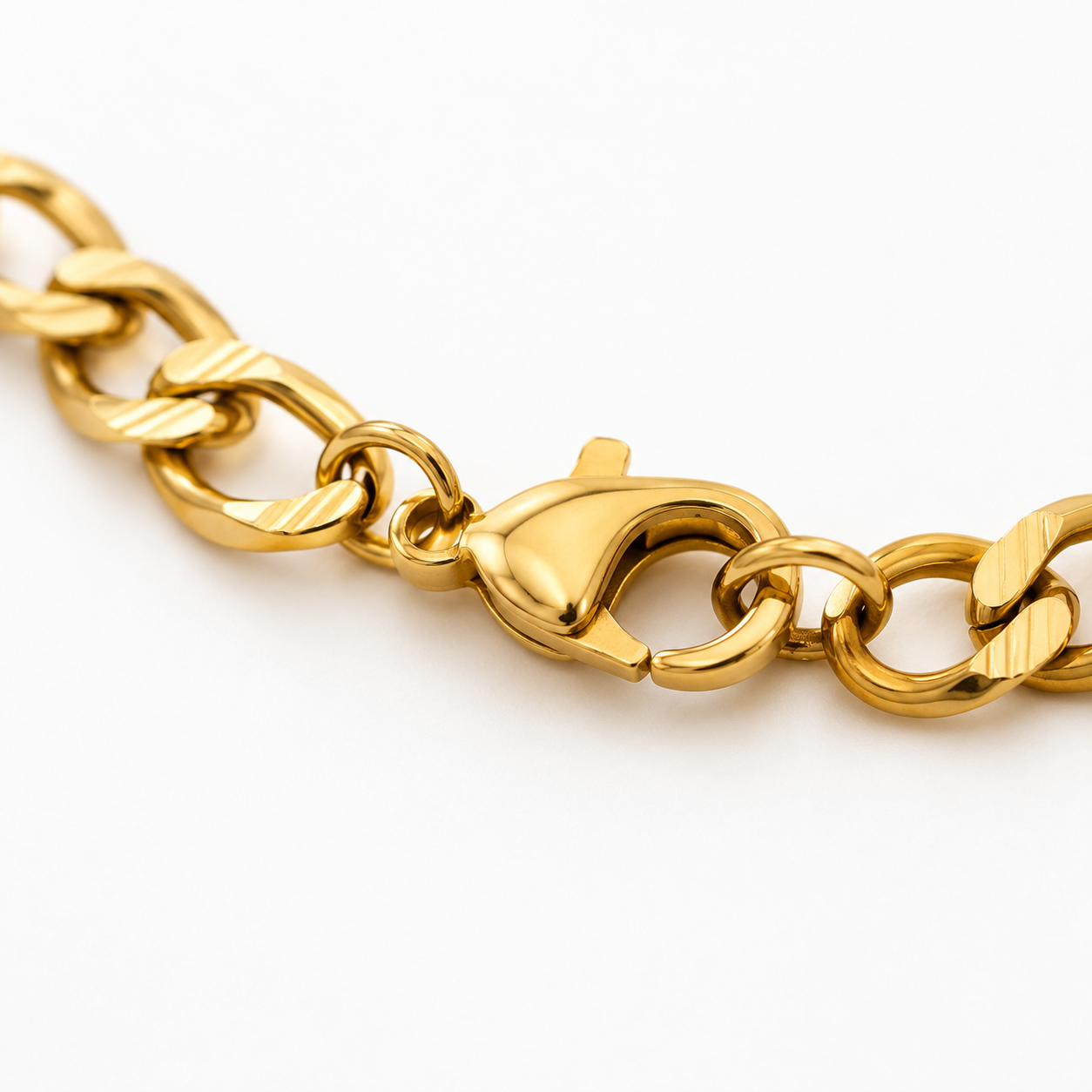 Pulseira Masculina Elo 3 em 1 (5mm) Banhada a ouro 18k - 22cm