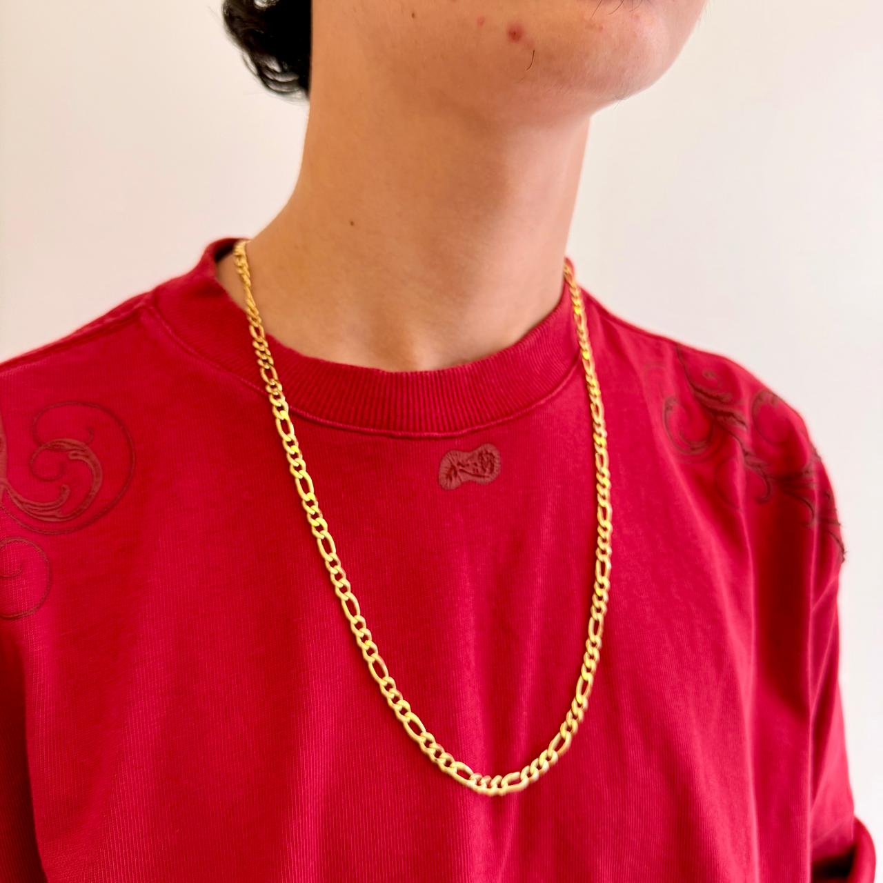 Corrente Masculina Elo 3 em 1 Banhada a Ouro 18k - 60cm