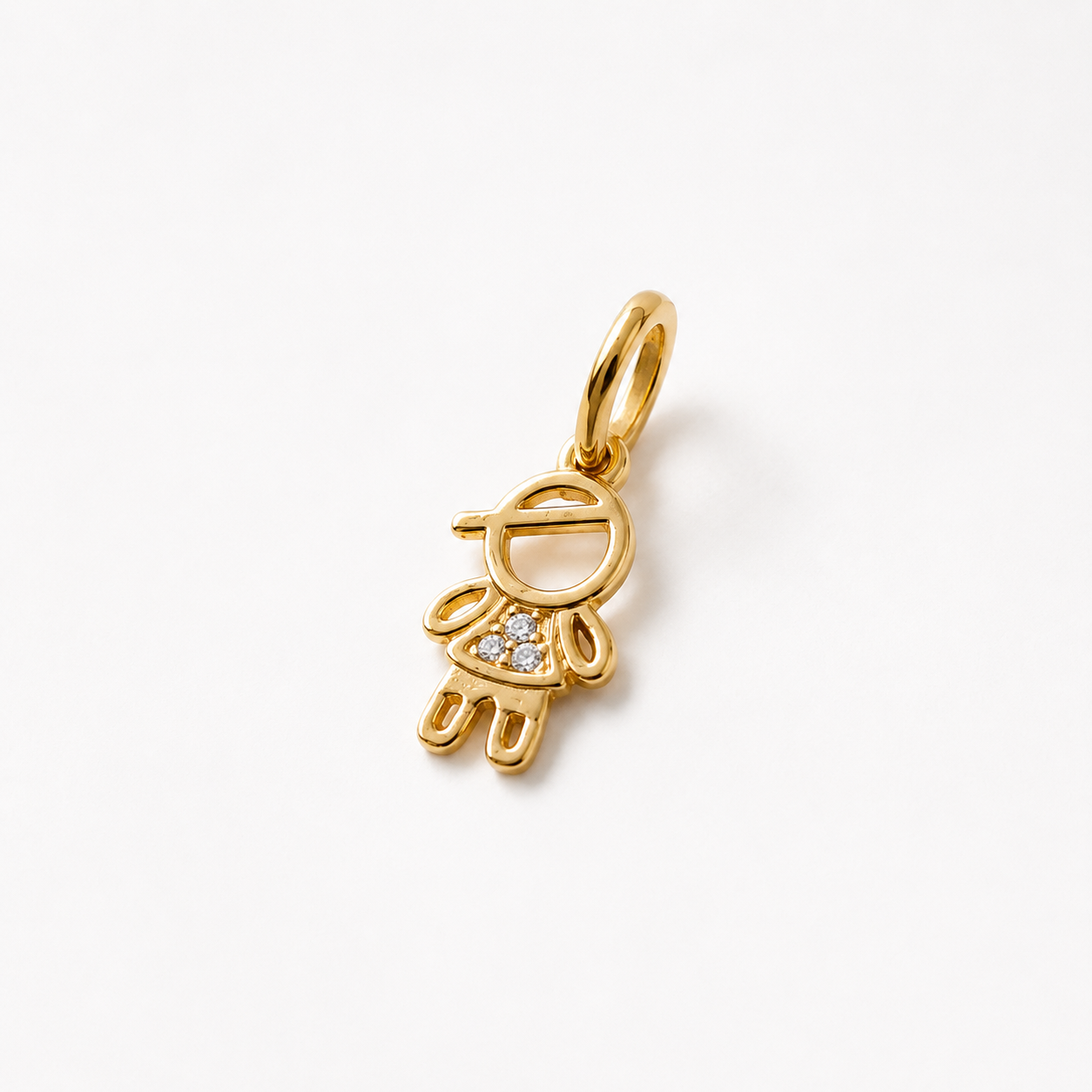 Pingente Menino Banhado a Ouro 18k Zircônia - 1cm