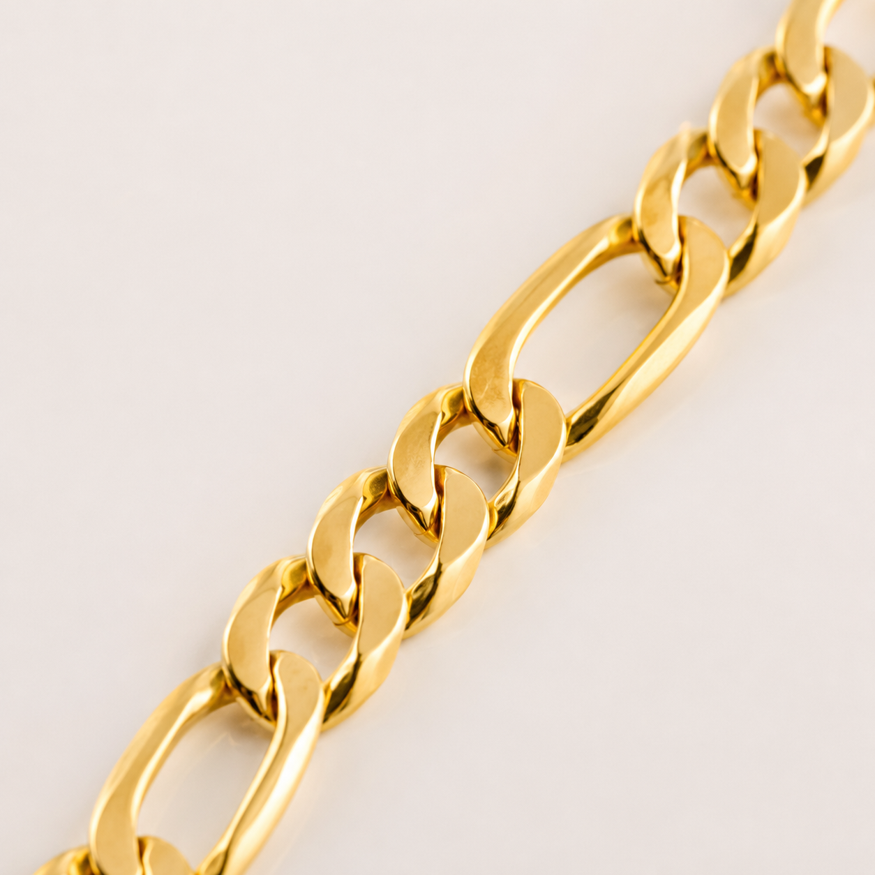 Corrente Elo 3x1 (3mm) Banhado a Ouro 18k - 50 cm