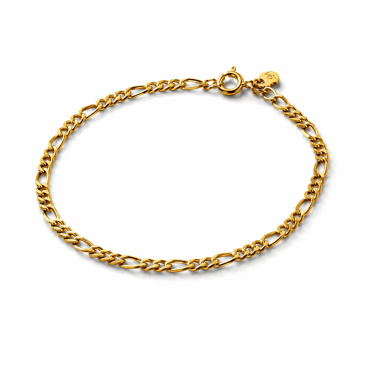 Pulseira Masculina Elo 3 em 1 Banhada a Ouro 18k - 22cm