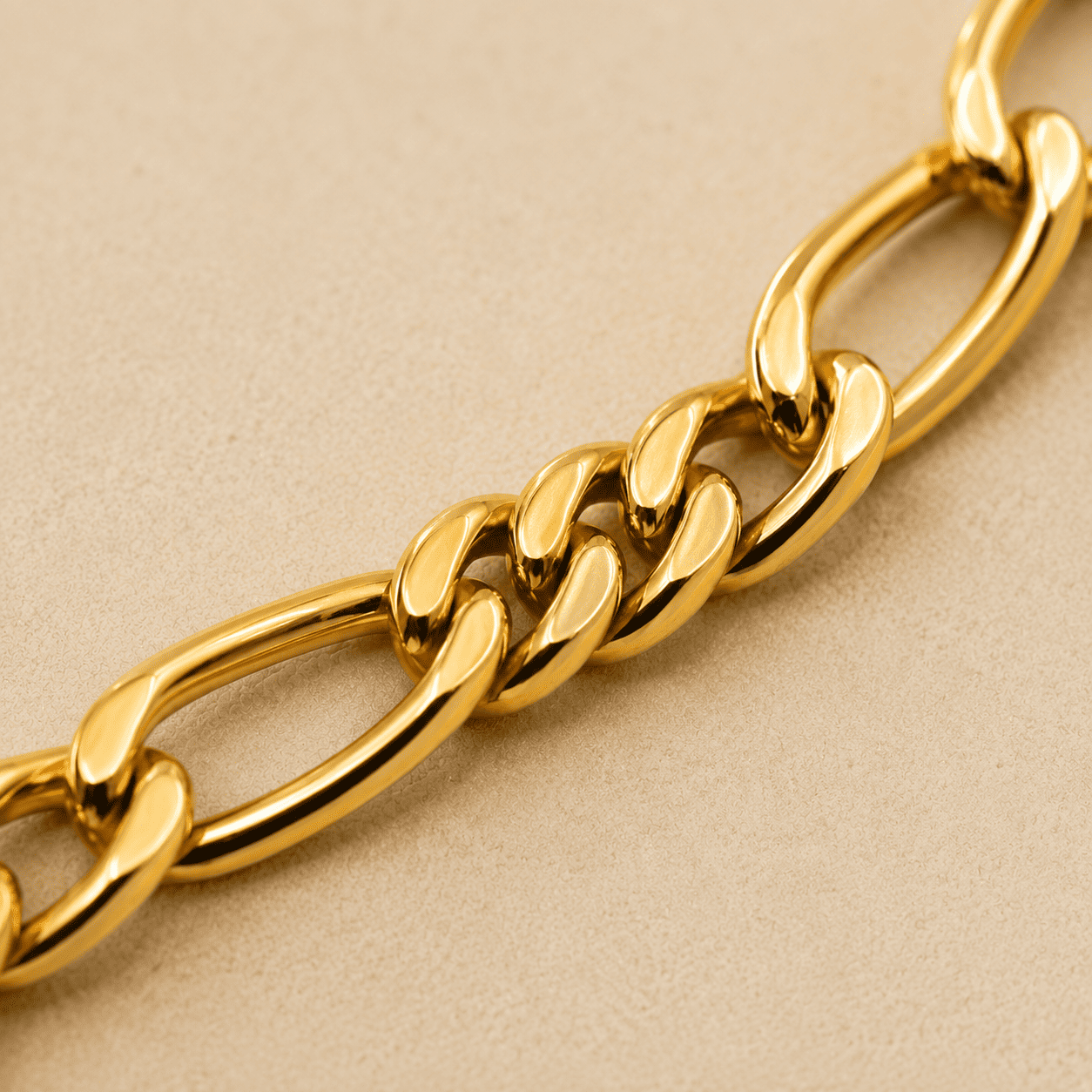 Pulseira Masculina Elo 3 em 1 Banhada a Ouro 18k - 22cm