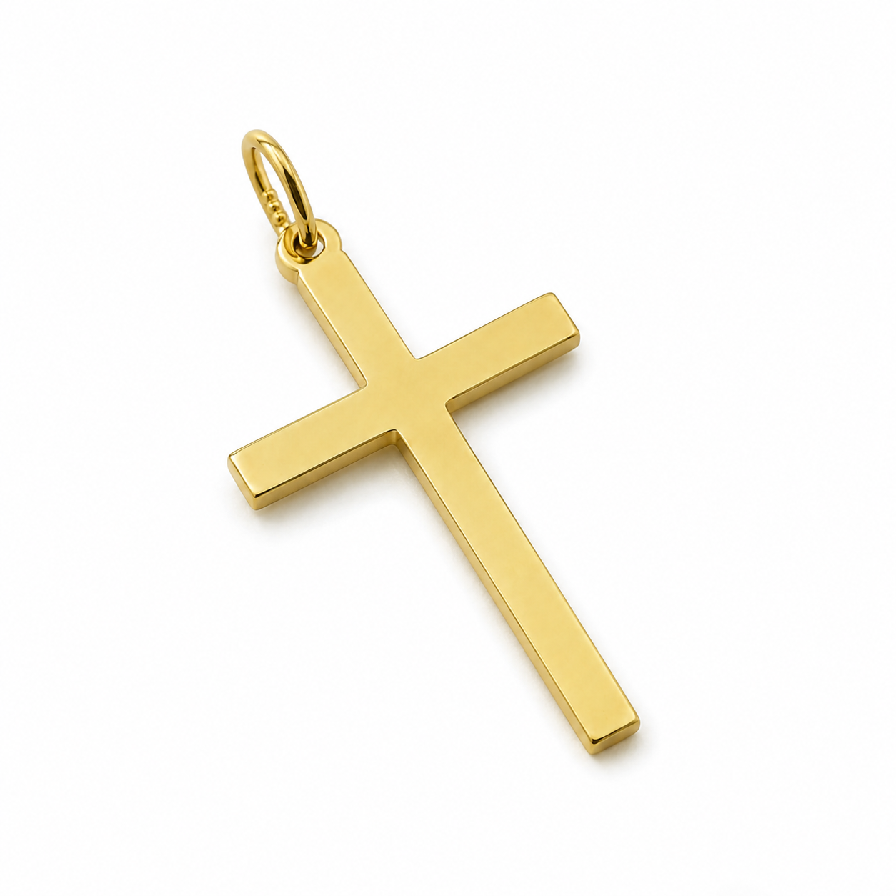 Pingente Cruz Crucifixo Liso Banhado a Ouro 18k - 3cm