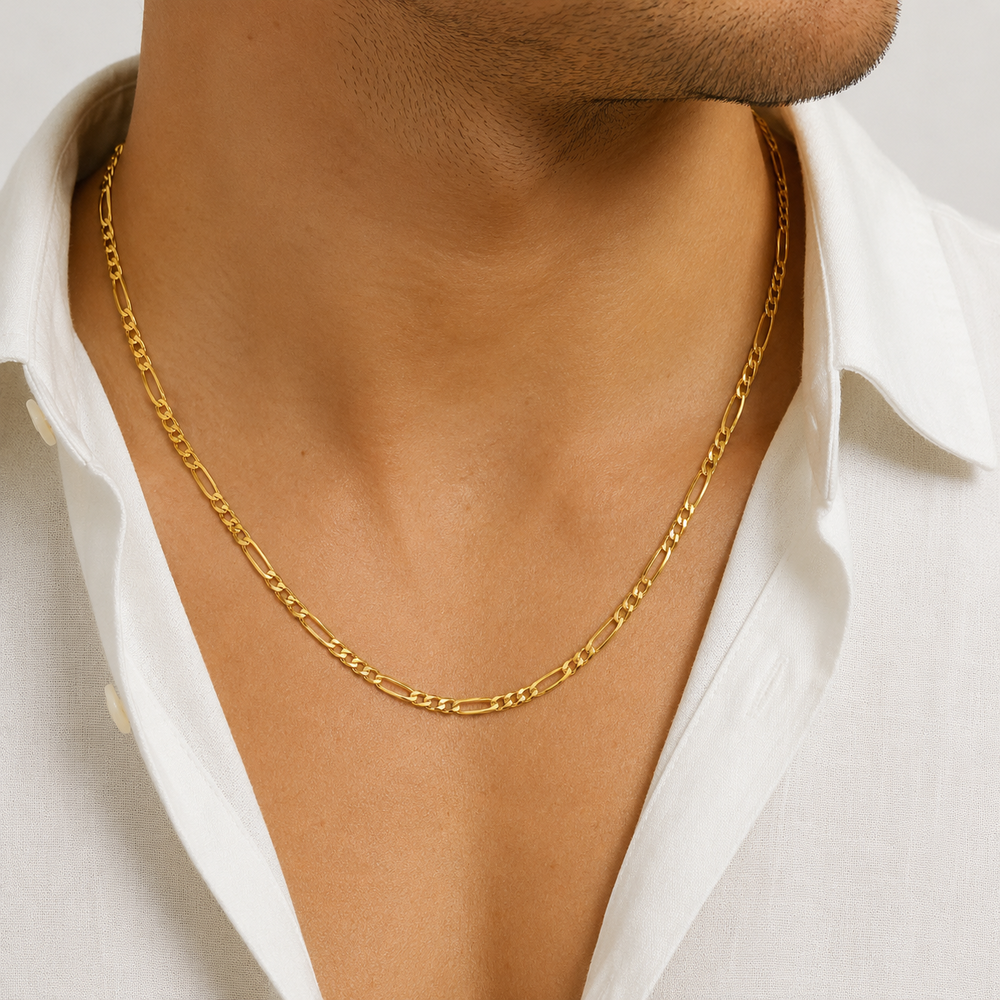 Corrente Elo 3x1 (3mm) Banhado a Ouro 18k - 45 cm