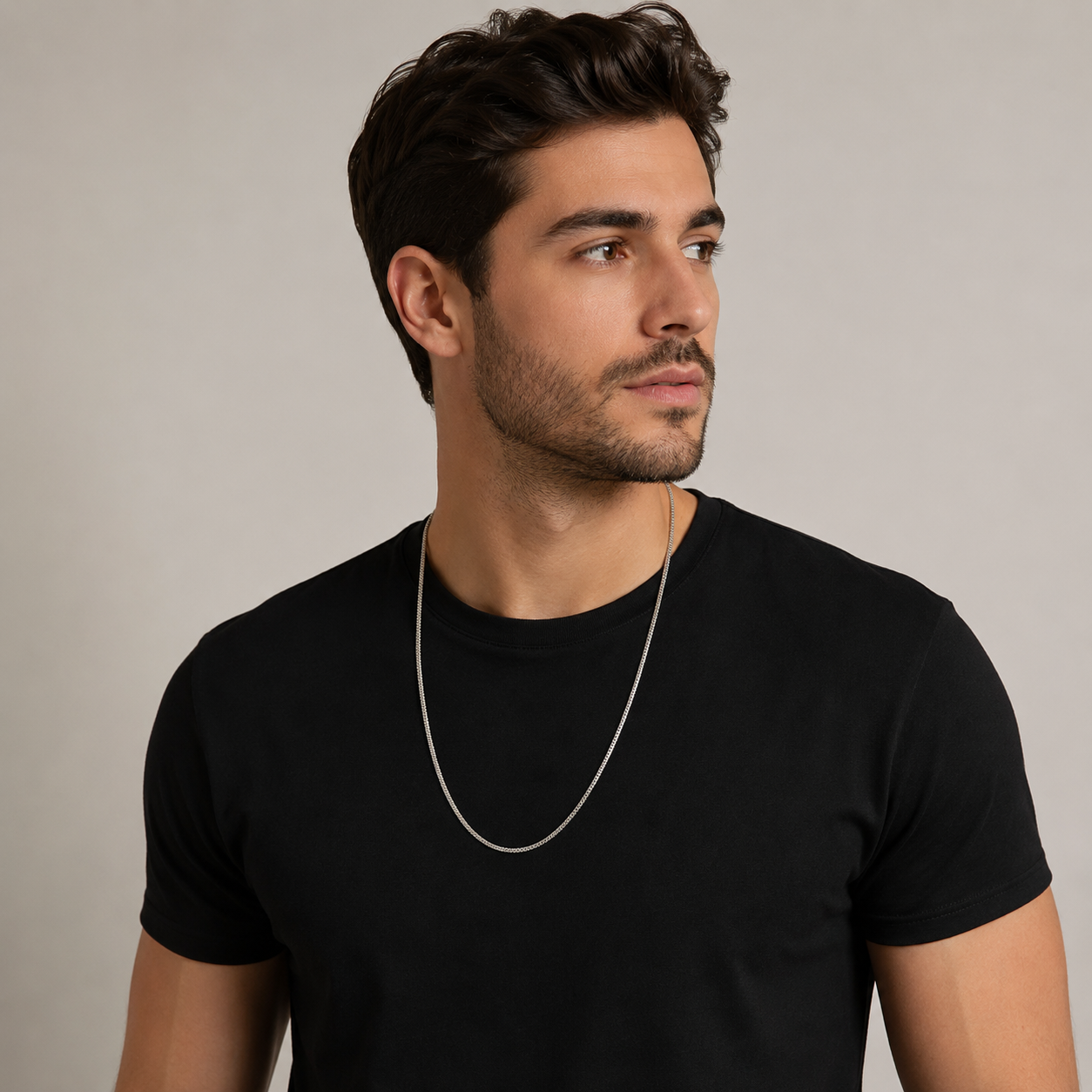 Corrente Masculina Elo Grumet Fino Prata 925 - 60cm