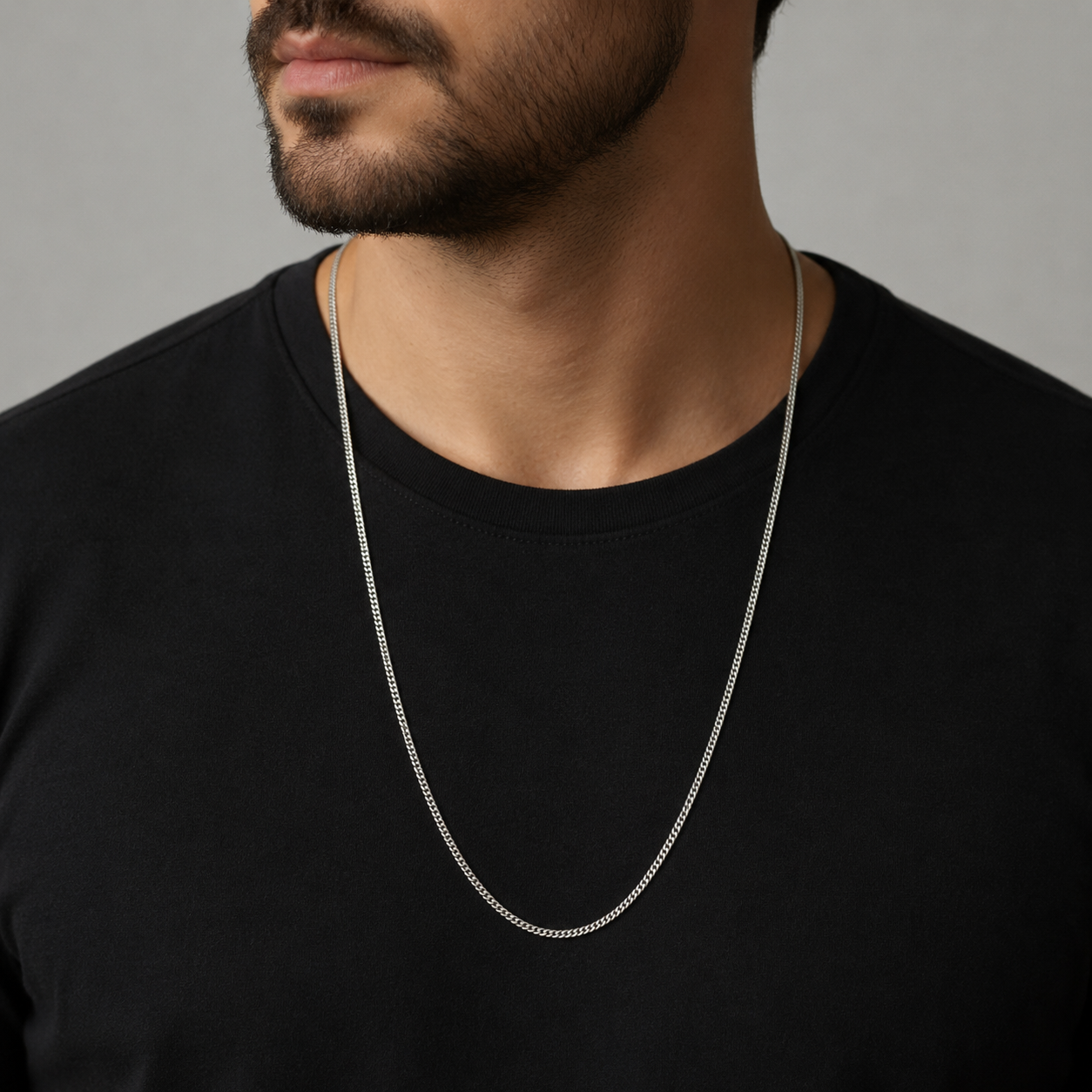 Corrente Masculina Elo Grumet Fino Prata 925 - 60cm