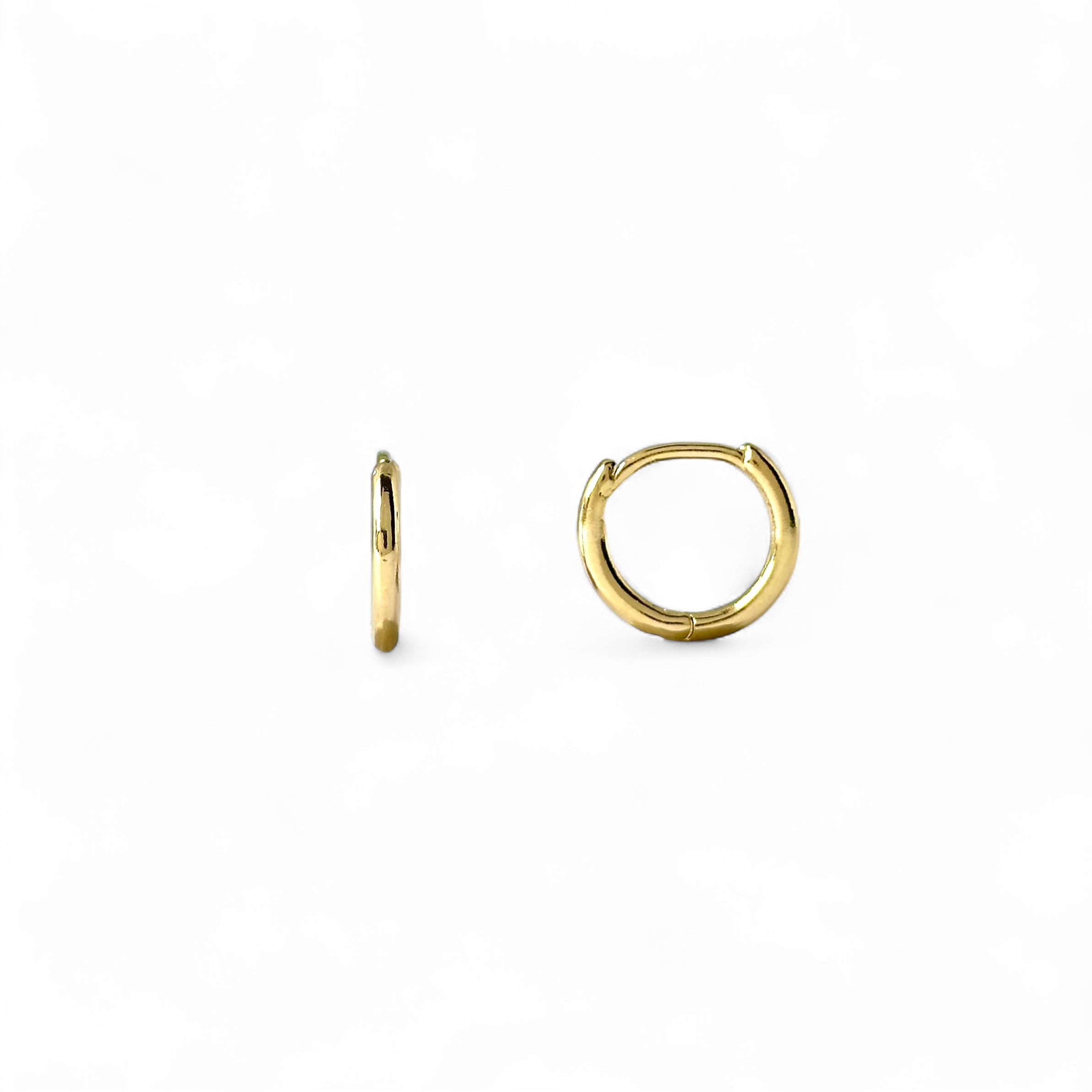 Brinco Argola Tubinho Banhado a Ouro 18k Lisa - 1,3cm
