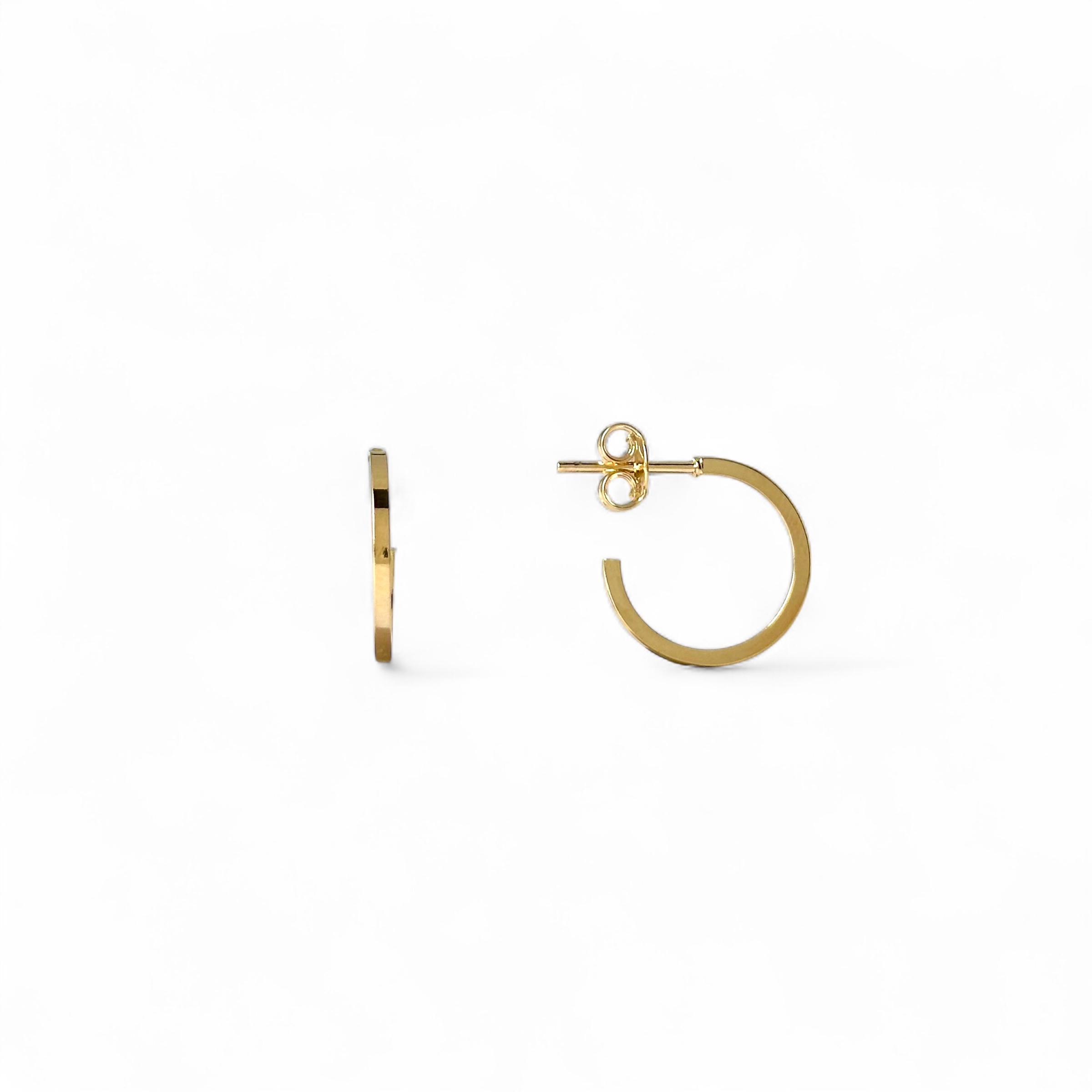 Brinco Argola Aberta Banhado a Ouro 18k Lisa - 1,4cm