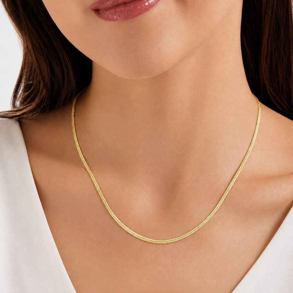 Colar Fita Banhado a Ouro 18k - 40 cm + 4 cm (Alongador)