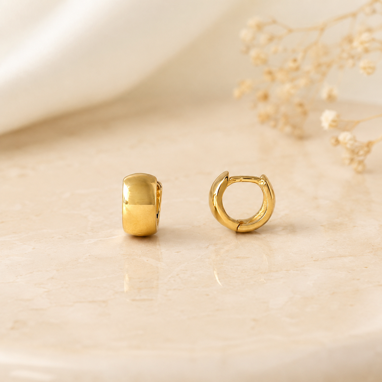 Brinco Argola Lisa Banhado a Ouro 18k - 5 mm