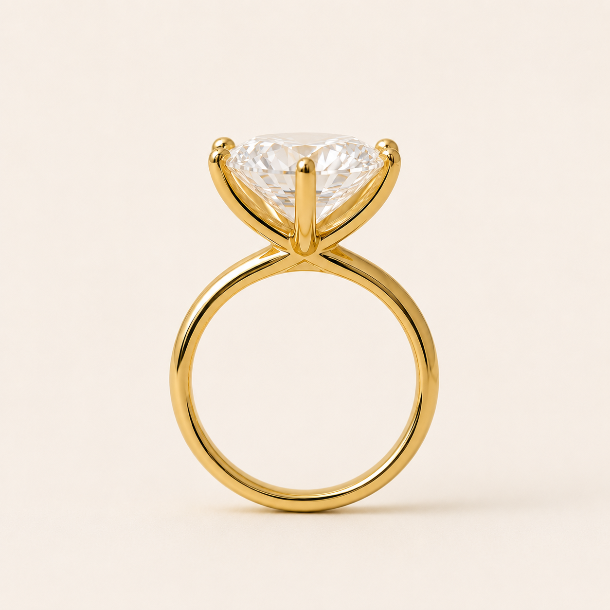 Anel Solitário 3mm Banhado a Ouro 18k com Zircônia 1 cm