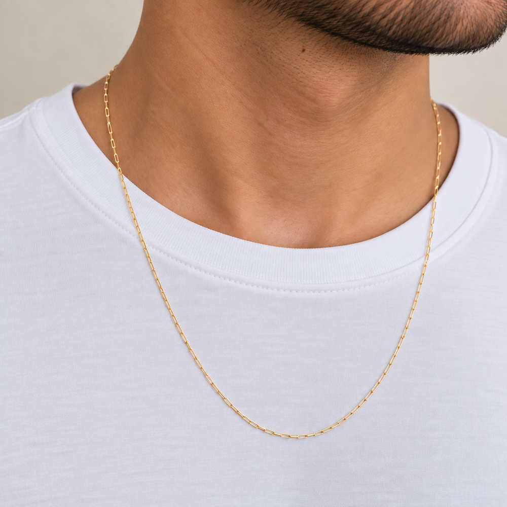 Corrente Masculina Elo Cartier Banhada a Ouro 18k - 60cm