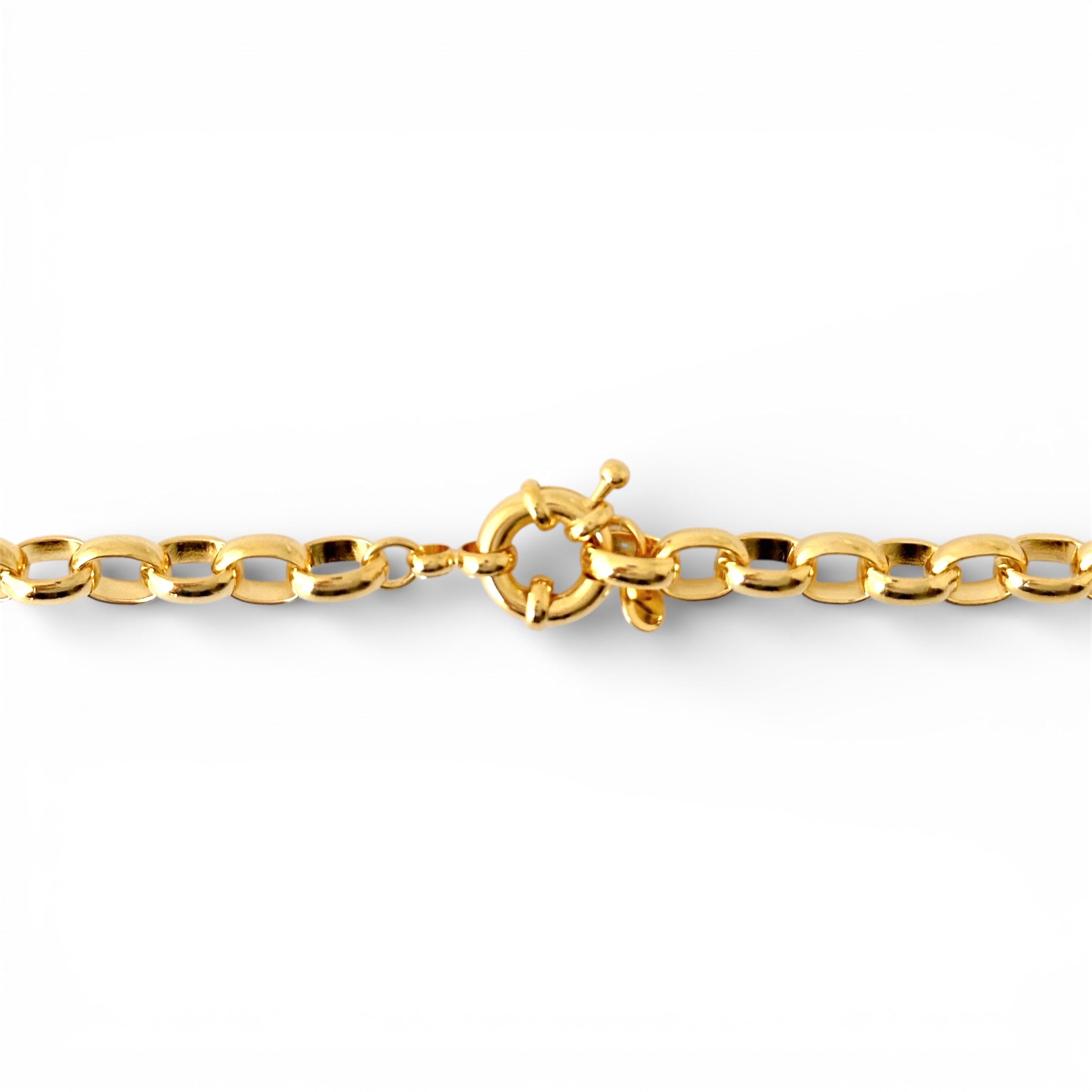 Colar Exclusivo Elo Português com Elo Oval e Fecho Bóia Banhado a Ouro 18k - 45cm