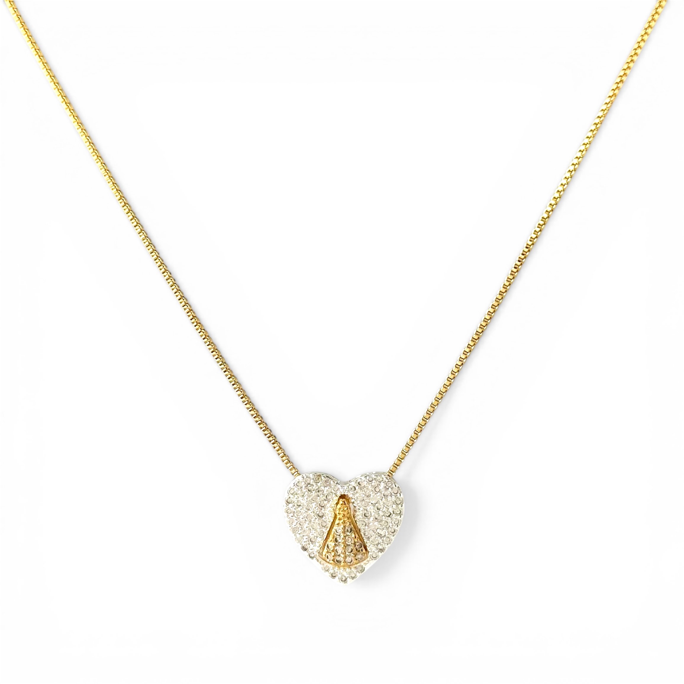 Colar Coração e Nossa Senhora com Várias Formas de Usar Banhado a Ouro 18k com Zircônias