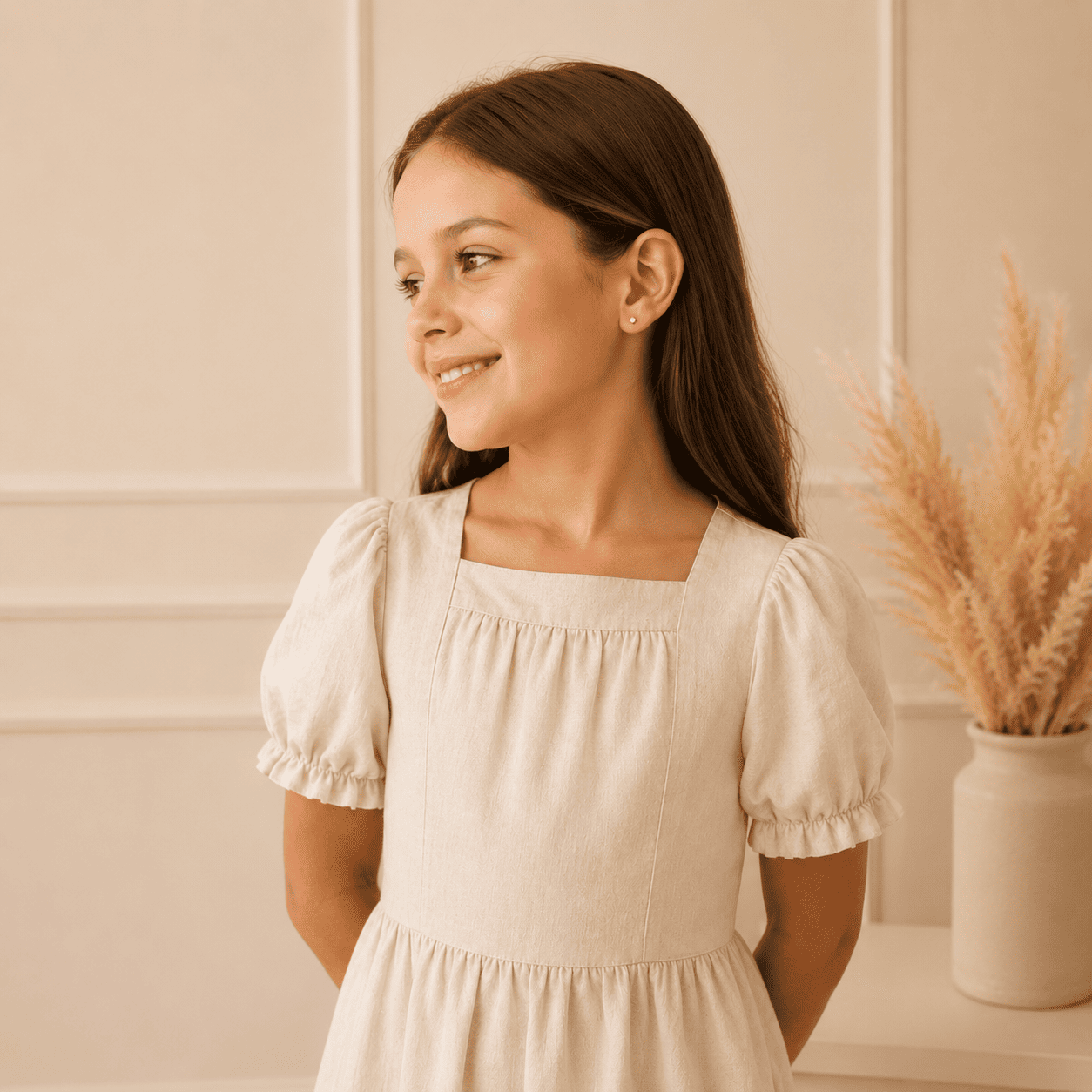 Brinco Pérola Infantil e Adulto Banhado a Ouro 18k com Detalhe - 4mm