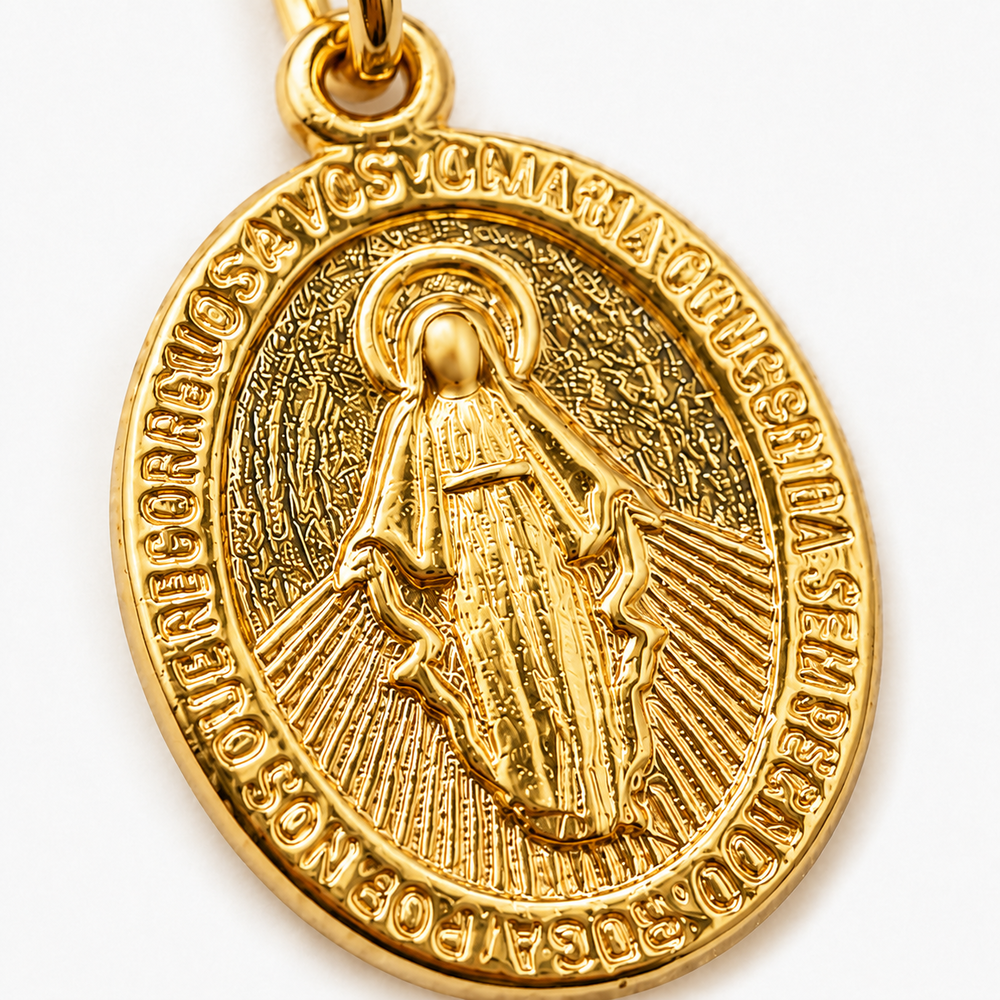 Pingente Nossa Senhora das Graças Banhado a Ouro 18k - 2,1cm