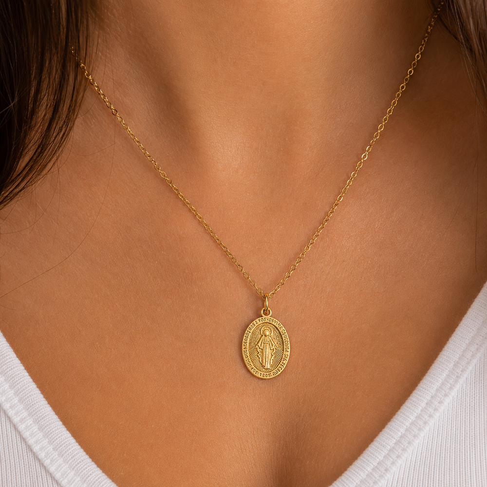 Pingente Nossa Senhora das Graças Banhado a Ouro 18k - 2,1cm