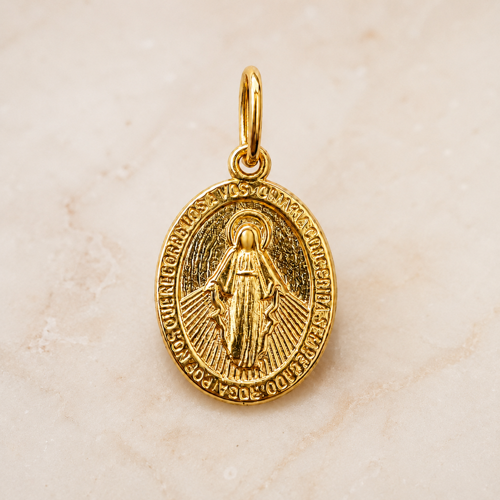 Pingente Nossa Senhora das Graças Banhado a Ouro 18k - 2,1cm