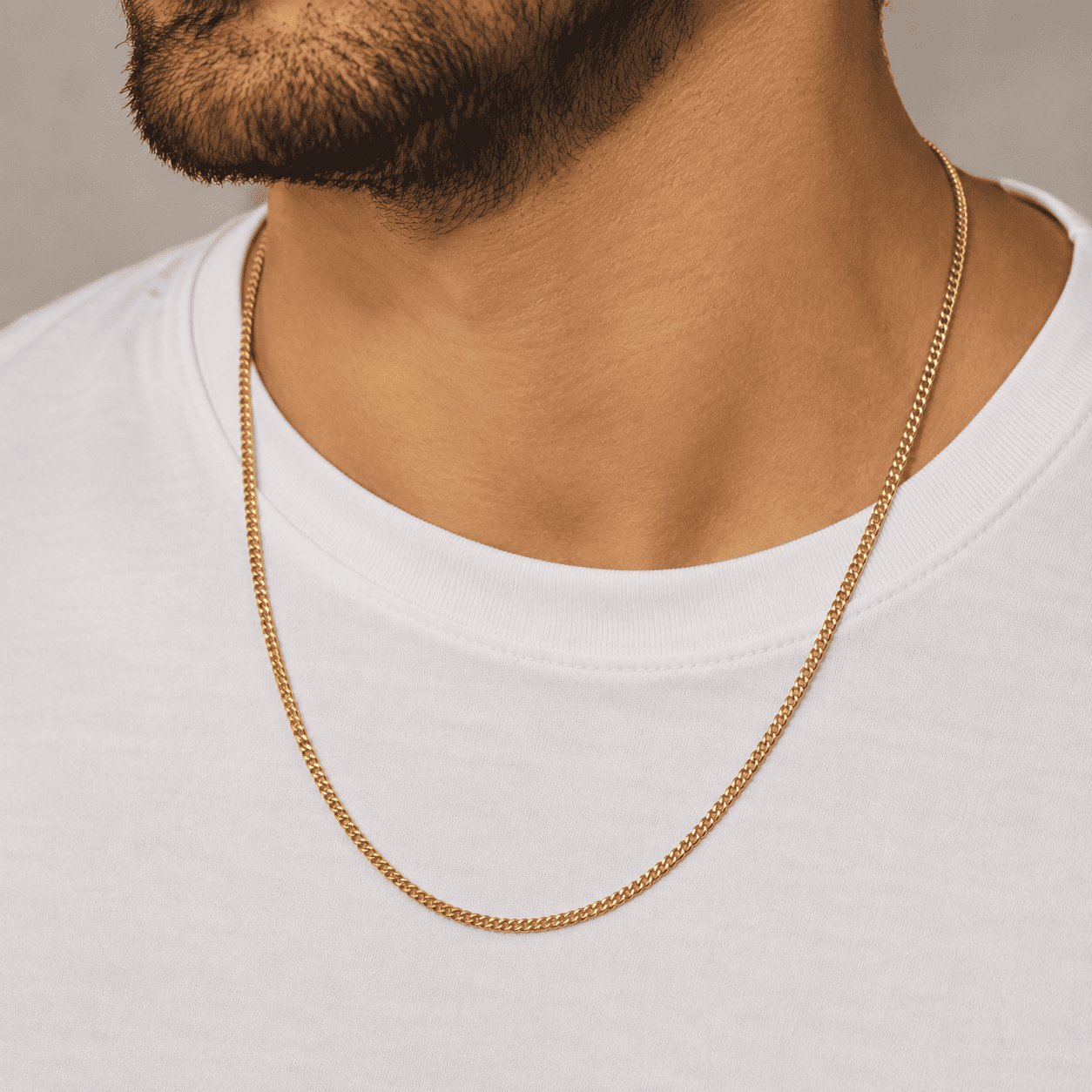 Corrente Masculina Elo 1 em 1 Banhada a Ouro 18k - 60cm