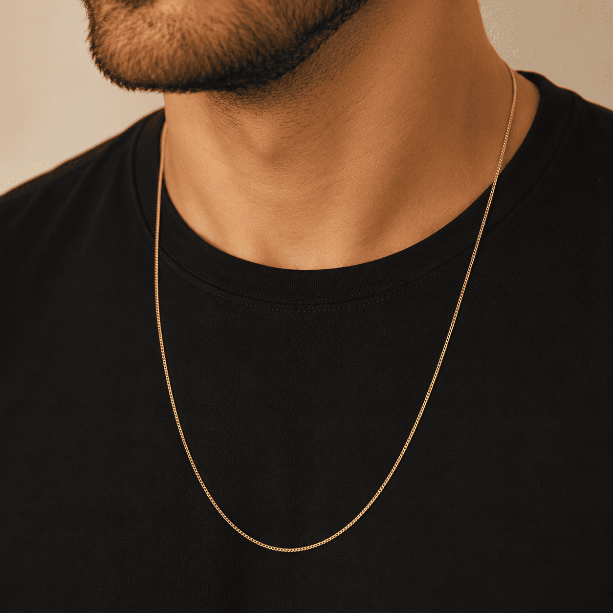 Corrente Masculina Elo 1 em 1 Banhada a Ouro 18k - 60cm