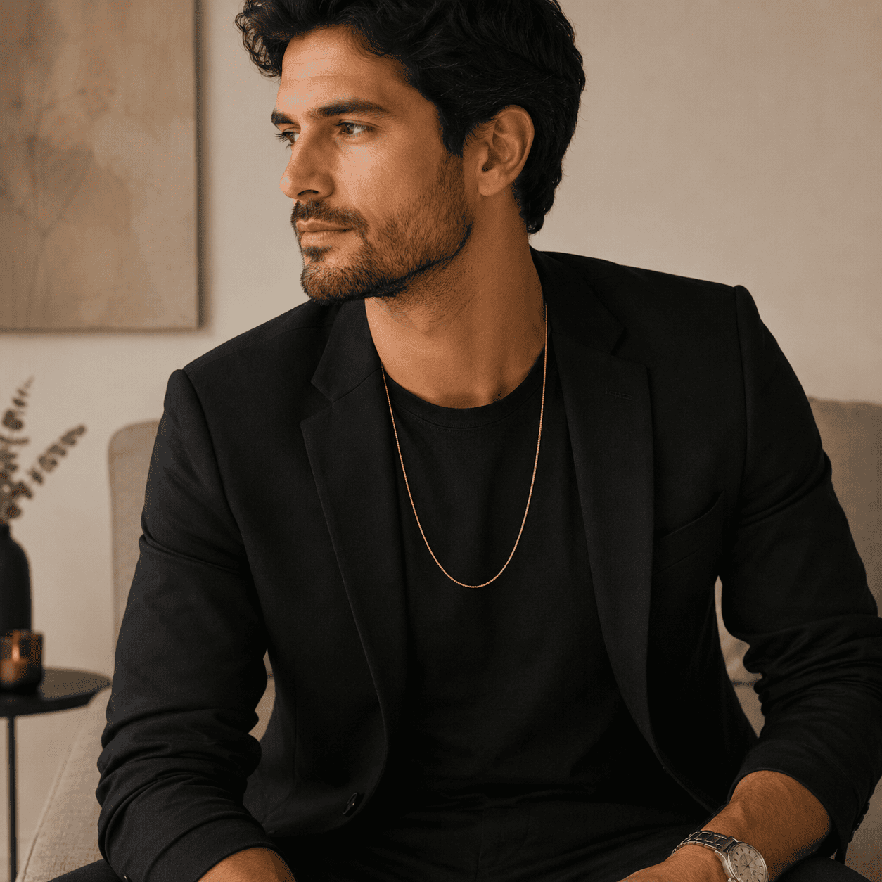 Corrente Masculina Elo 1 em 1 Banhada a Ouro 18k - 60cm