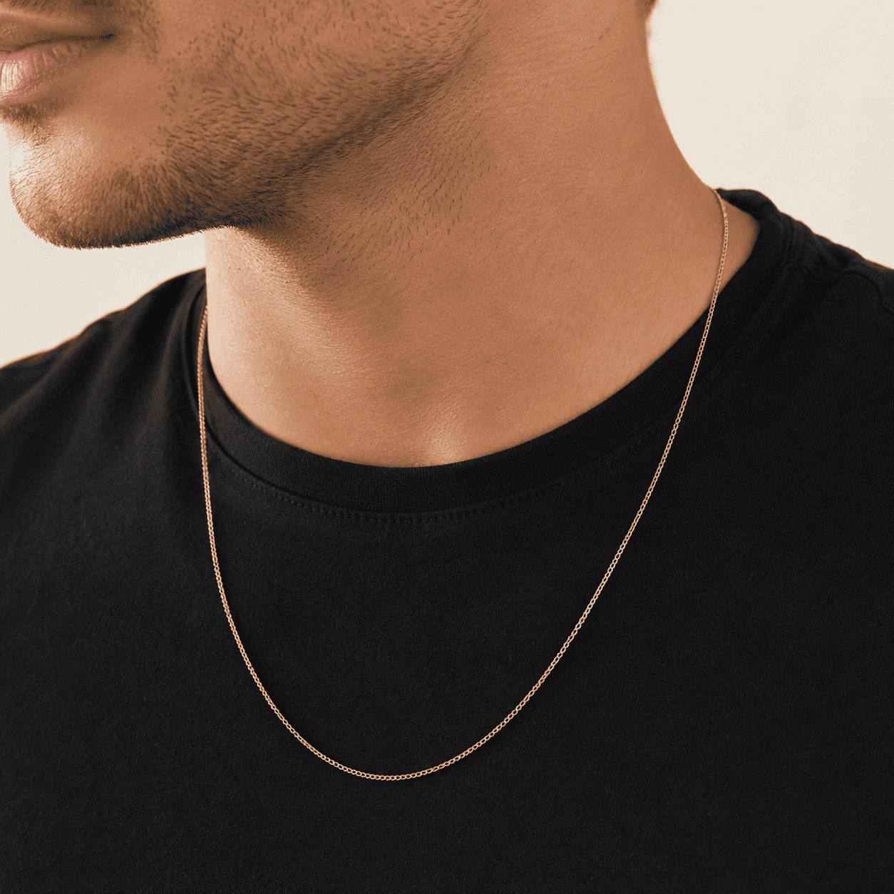 Corrente Masculina Elo 5 em 1 Fina Banhada a Ouro 18k - 60cm