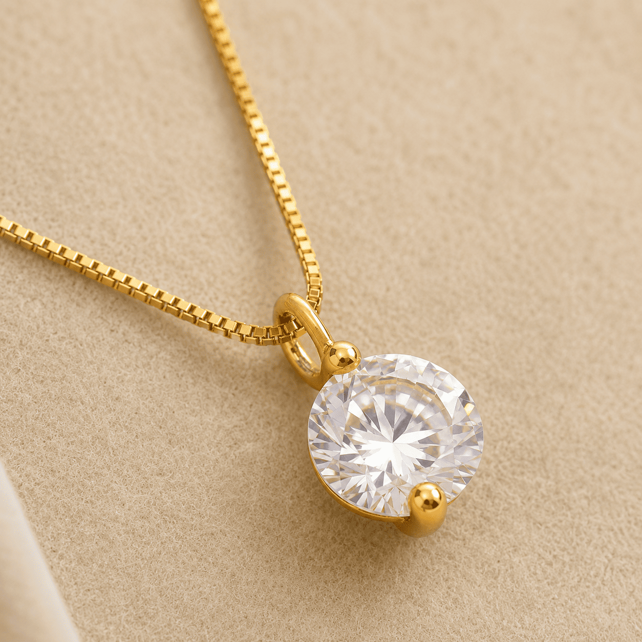 Colar Ponto de Luz com Detalhe Banhado a Ouro 18k com Zircônia - 8mm | 45cm + 5cm (alongador)