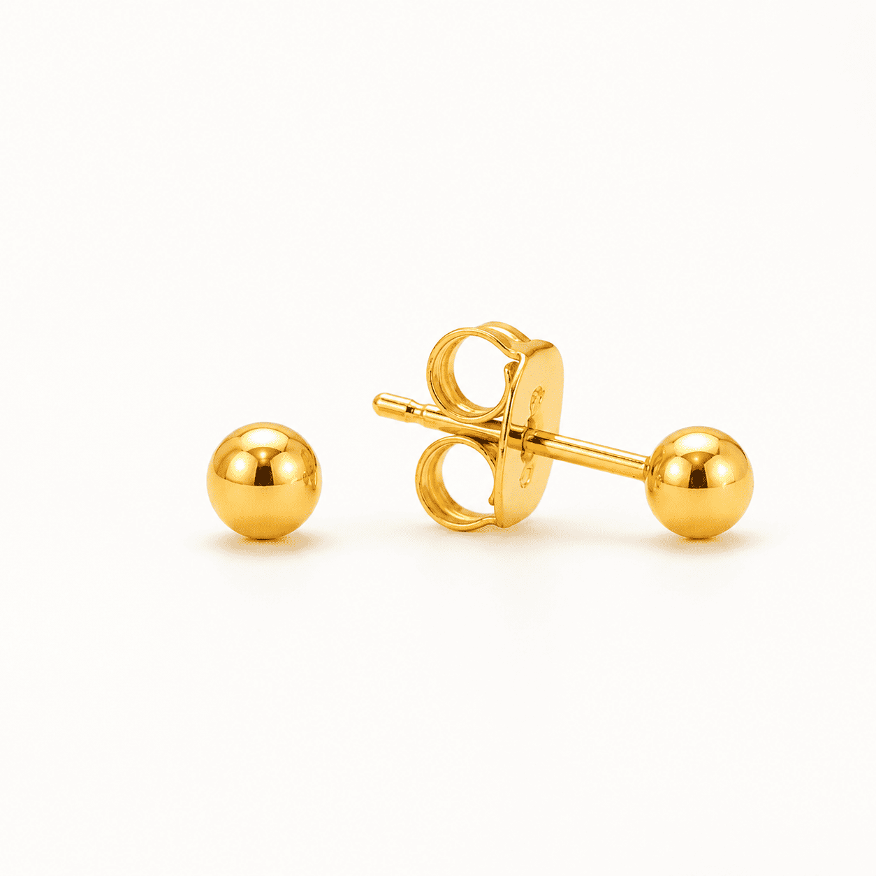 Brinco Infantil Bolinha Banhado a Ouro 18k - 3mm