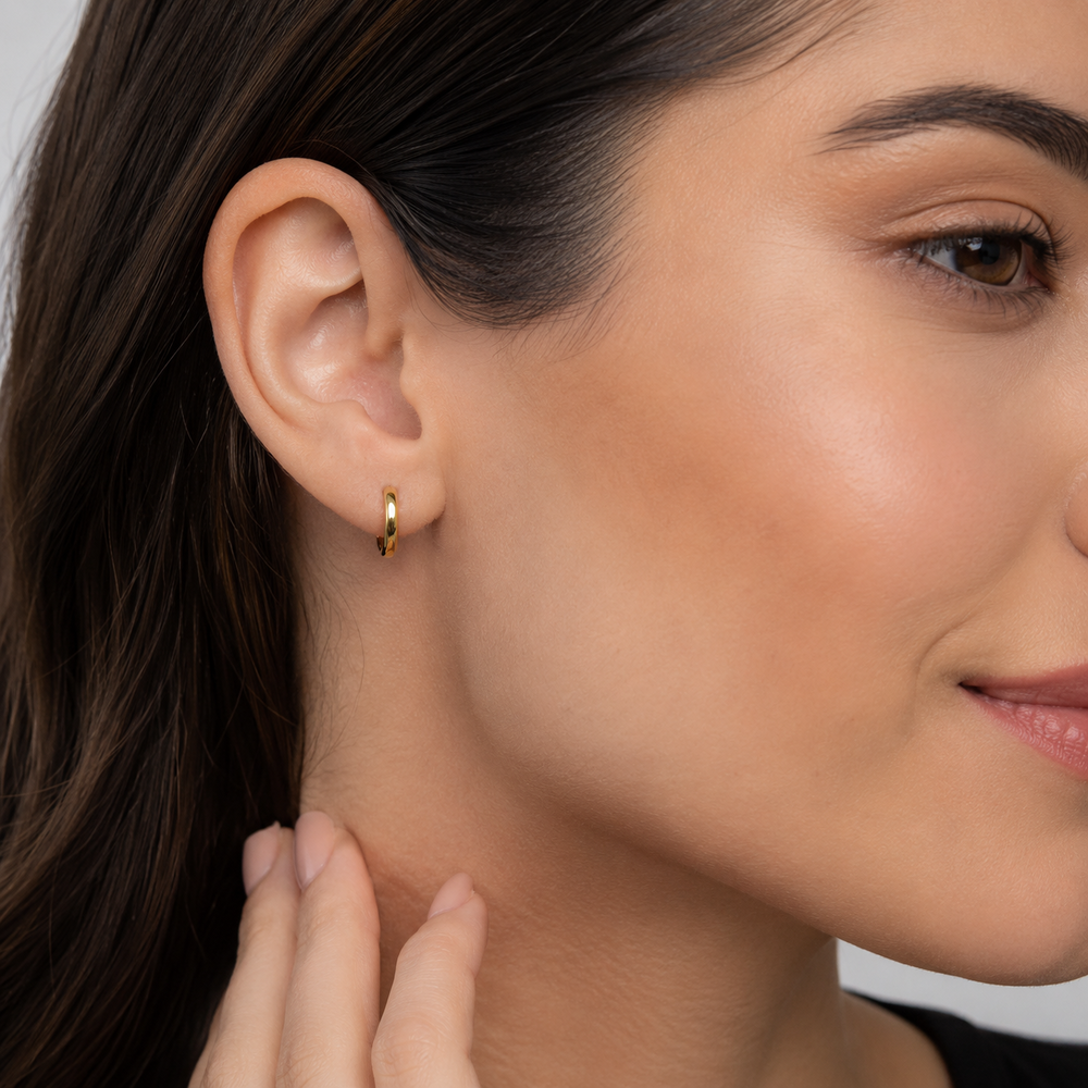 Brinco Argola Lisa Banhado a Ouro 18k