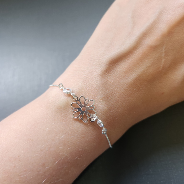 PULSEIRA PRATA FLOR