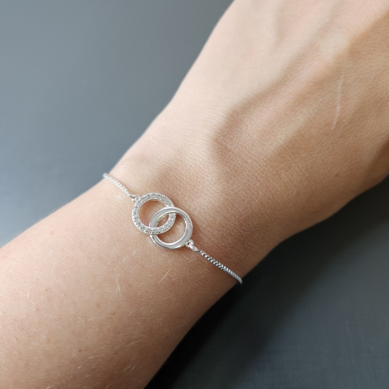 PULSEIRA PRATA ELOS ZIRC LISO