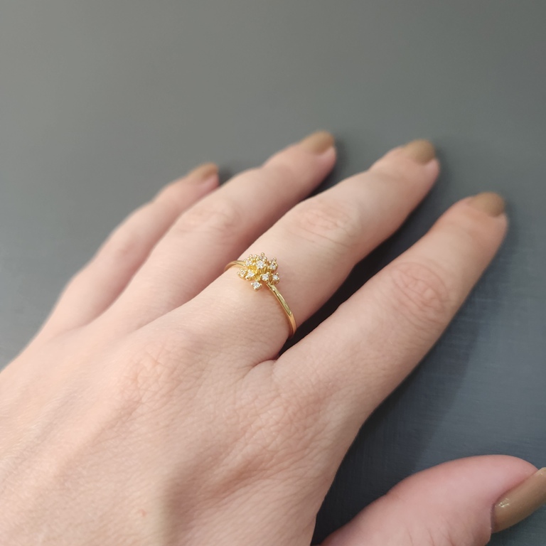ANEL OURO FLOR ZIRC