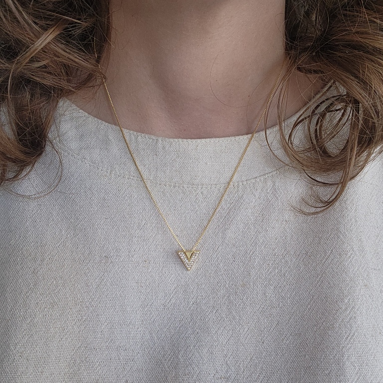 COLAR OURO TRIANG ZIRC