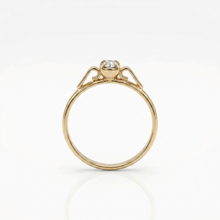 ANEL INFANTIL PONTO DE LUZ BANHADO A OURO 18K