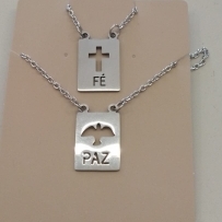 ESCAPULARIO AÇO FÉ CRUZ VAZ PAZ  ESP SANTO CORR 70CM
