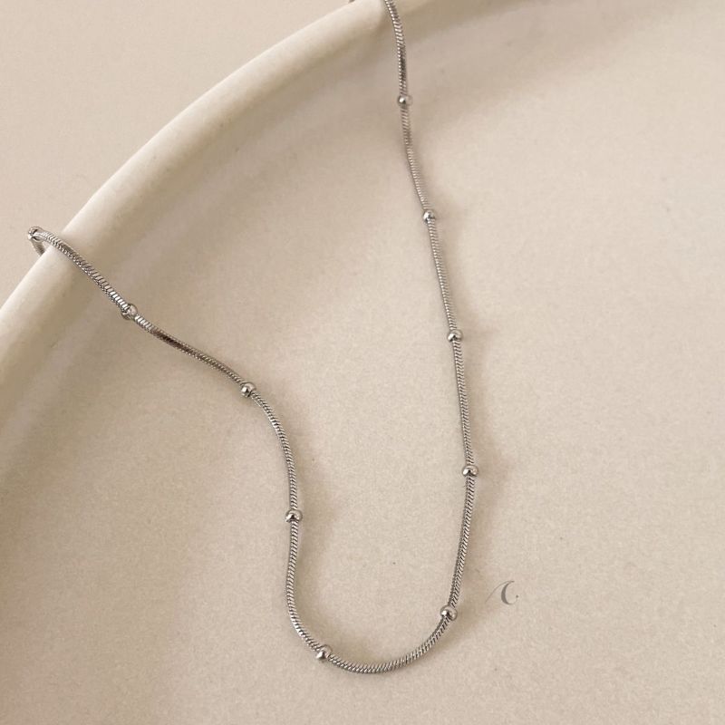 CHOKER ACO BOLINHA LISA RABO DE RATO 40CM