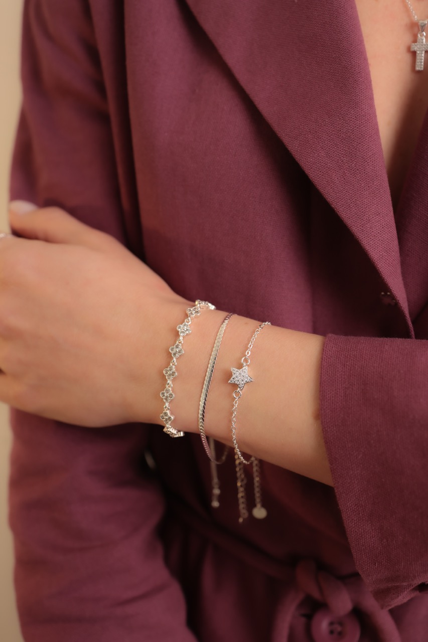 12.2229.0.S - Pulseira de malha groumet em fita polida
