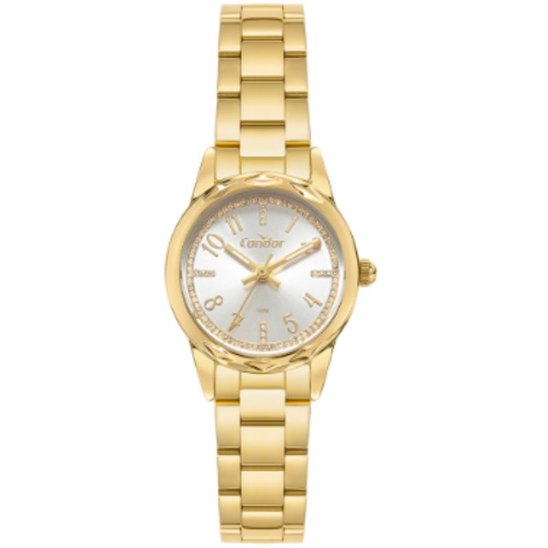 CO2035NIO/4K Relogio analogico condor redondo caixa pequena feminino dourado