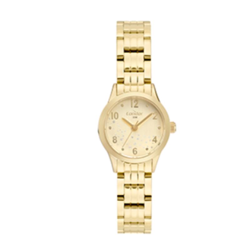 CO2035NBJ/4X Relogio analogico condor redondo caixa pequena feminino dourado