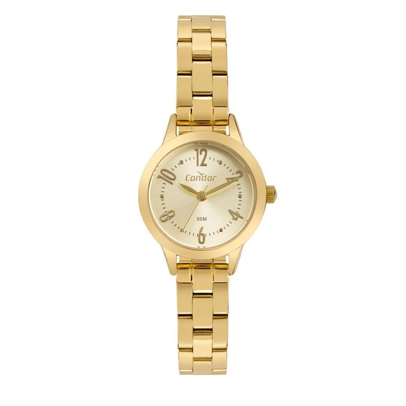 CO2035MZN/4X Relogio analogico condor redondo caixa pequena feminino dourado