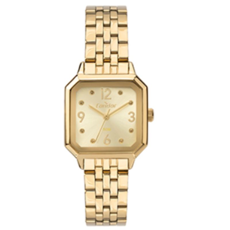 CO2035MZL/4X Relogio analogico condor quadrado caixa pequeno feminino dourado