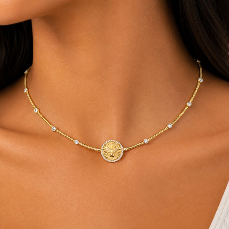 CHOKER FILETE ESPÍRITO SANTO E ZIRCÔNIAS