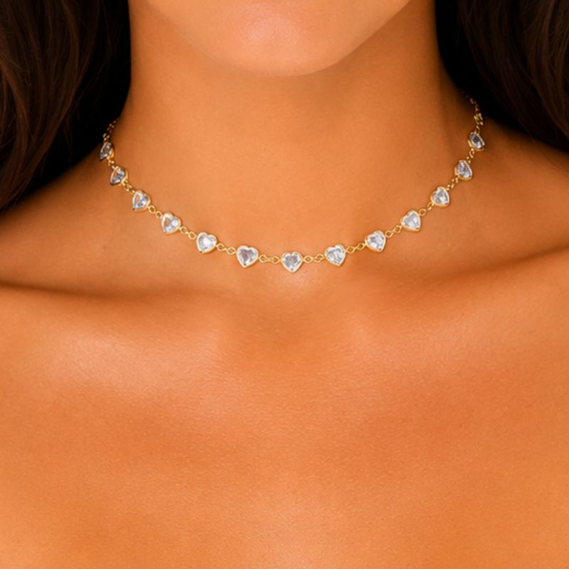 CHOKER ZIRCÔNIAS CORAÇÃO