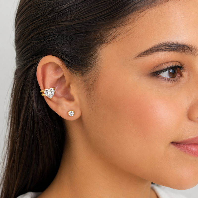 PIERCING FAKE ZIRCÔNIA CORAÇÃO